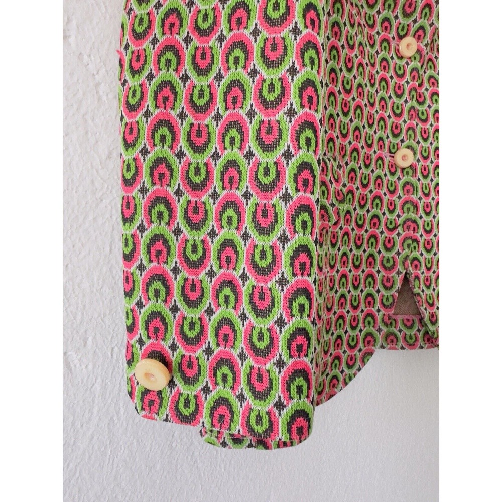 Vintage Apollo Knitting Mills Blazer 14 Multicolored Geometric Button Union Made - Picture 6 of 11